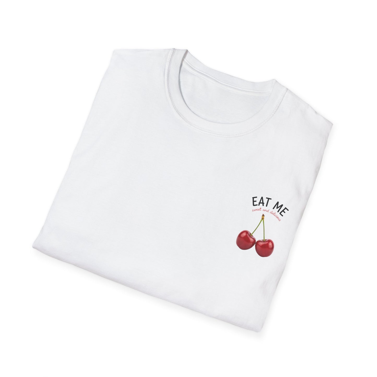 Cherries 'Eat Me' T-Shirt, Fun Cheeky Woman's Tee, Unisex Softstyle Shirt, Fruit