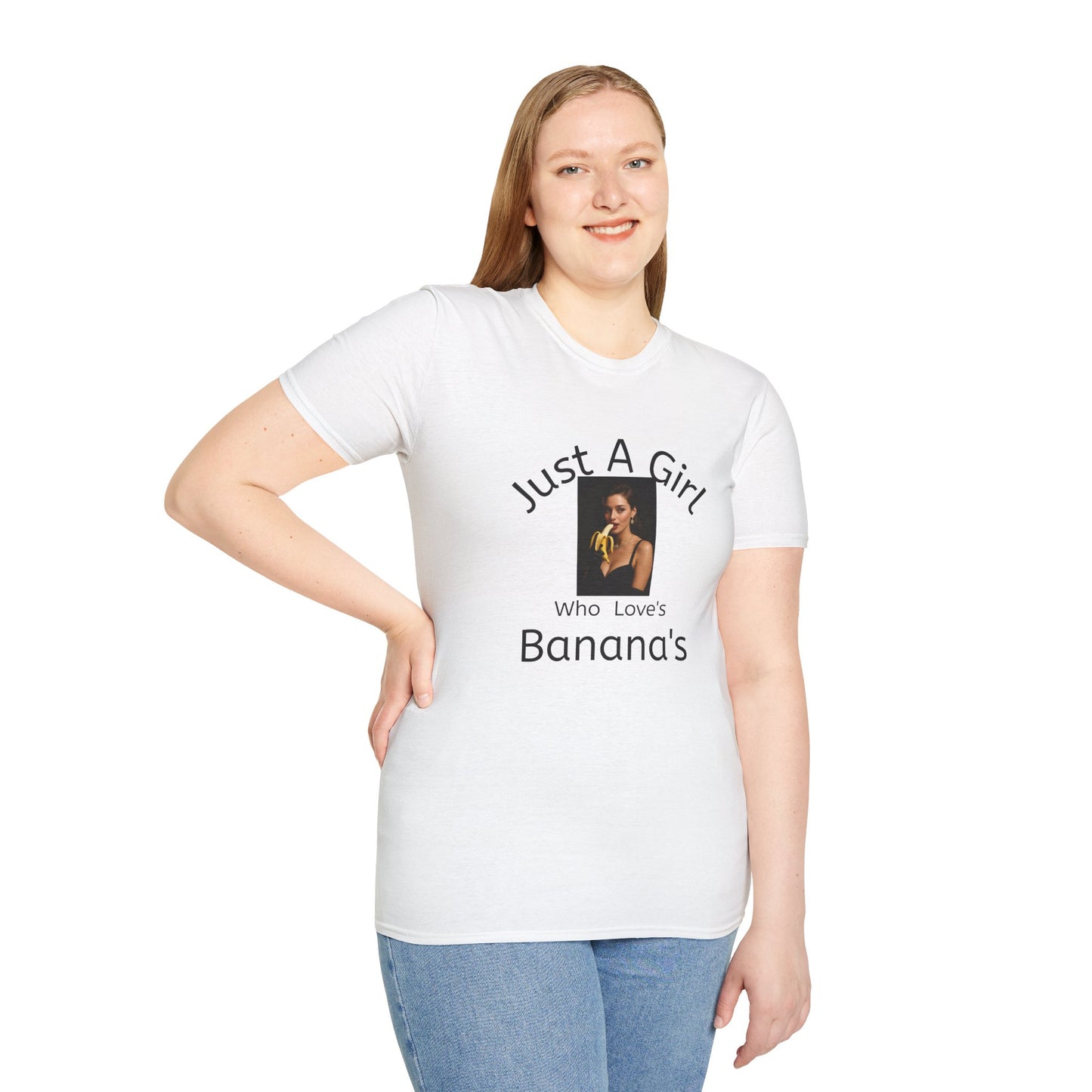 Just a Girl Who Loves Bananas Shirt, Fun Fruit Banana Lover Graphic Tee