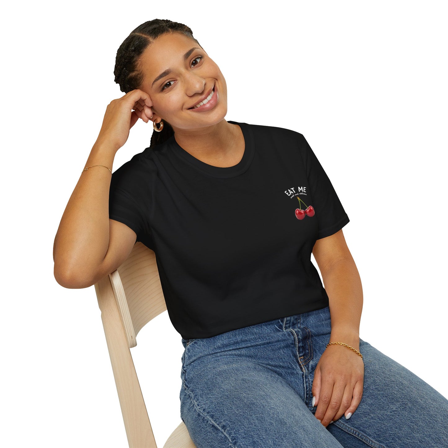 Cherries 'Eat Me' T-Shirt, Fun Cheeky Woman's Tee, Unisex Softstyle Shirt, Fruit