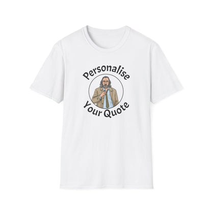 Personalised Jackson Lamb caricature White T-shirt with custom quote"