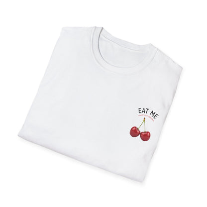 Cherries 'Eat Me' T-Shirt, Fun Cheeky Woman's Tee, Unisex Softstyle Shirt, Fruit