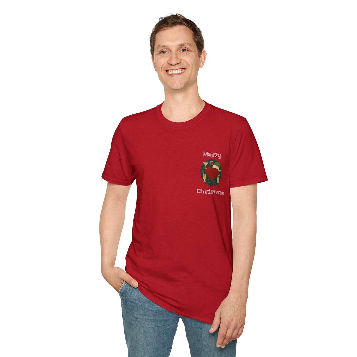 Glitter Christmas Heart T-Shirt, Holiday Tee, Merry Christmas Gift, Festive,