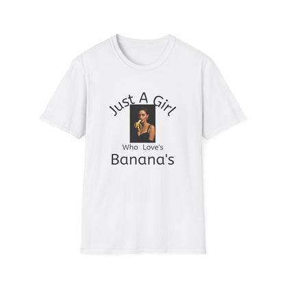 Just a Girl Who Loves Bananas Shirt, Fun Fruit Banana Lover Graphic Tee