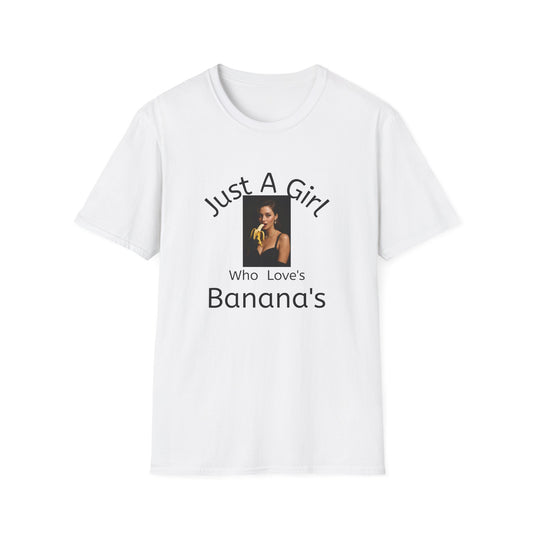 Just a Girl Who Loves Bananas Shirt, Fun Fruit Banana Lover Graphic Tee