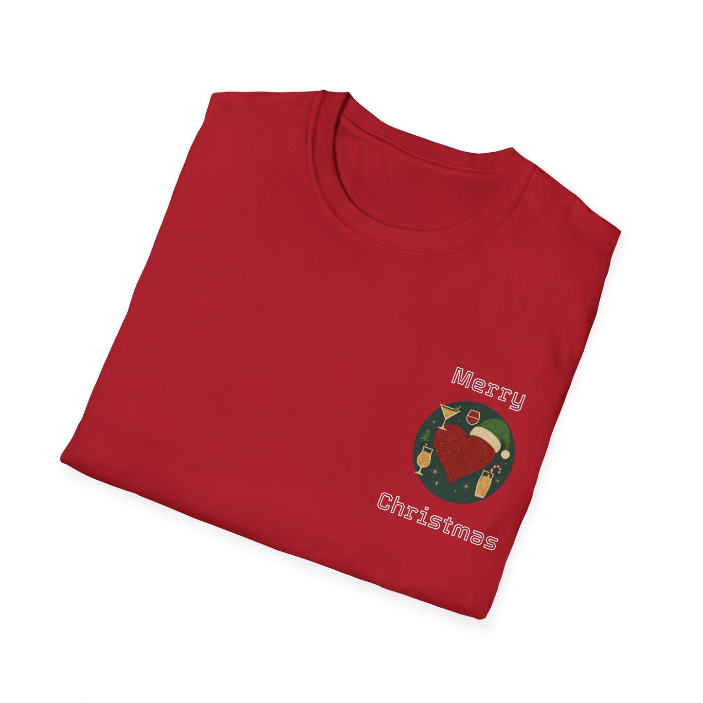 Glitter Christmas Heart T-Shirt, Holiday Tee, Merry Christmas Gift, Festive,