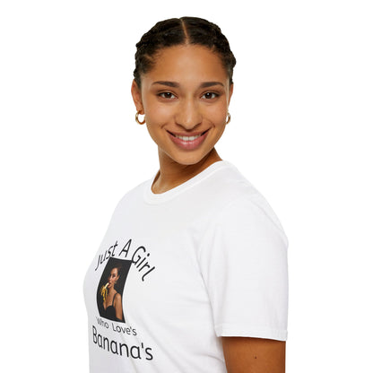 Just a Girl Who Loves Bananas Shirt, Fun Fruit Banana Lover Graphic Tee