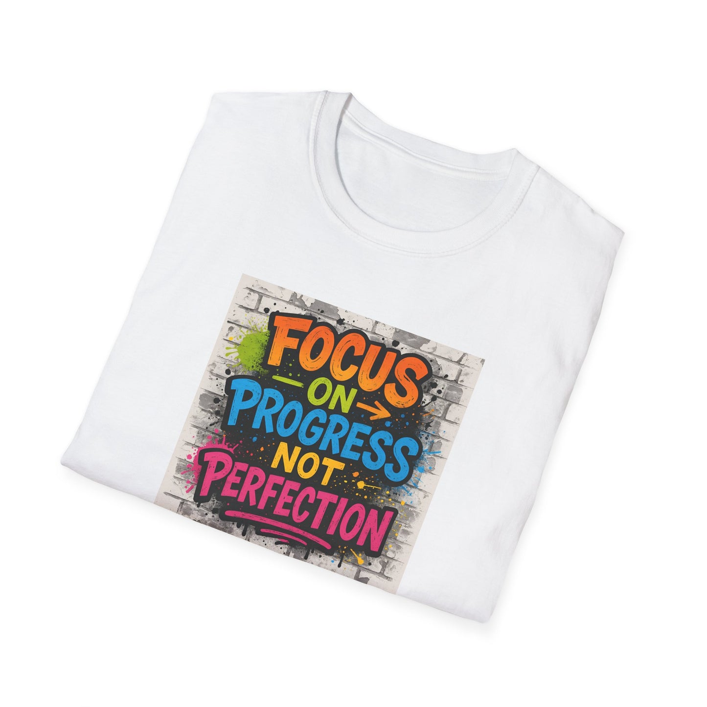 Motivational Graphic Unisex T-Shirt - Focus on Progress Not Perfection - Inspiring Gift