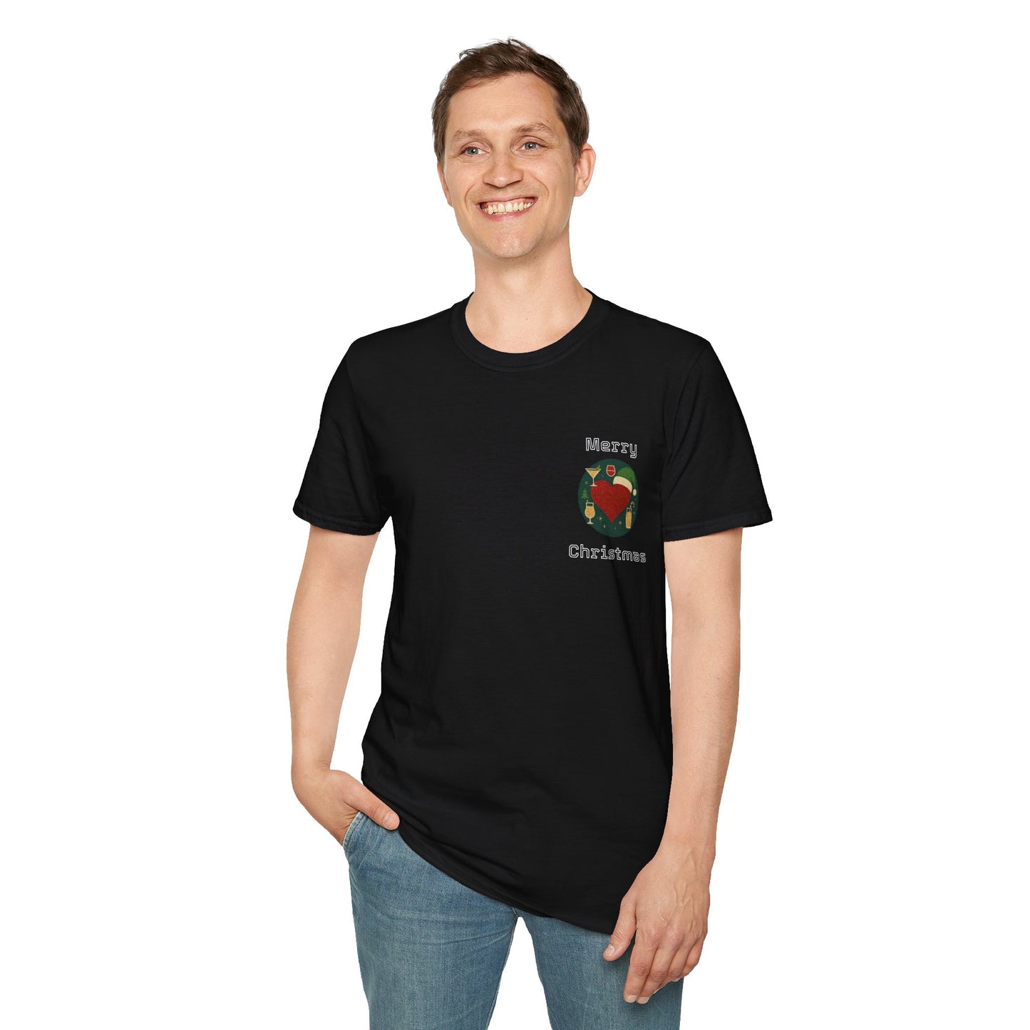 Glitter Christmas Heart T-Shirt, Holiday Tee, Merry Christmas Gift, Festive,