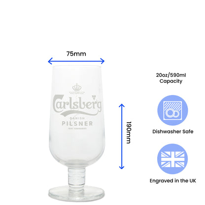 Engraved Carlsberg Chalice Pint Glass Image 6