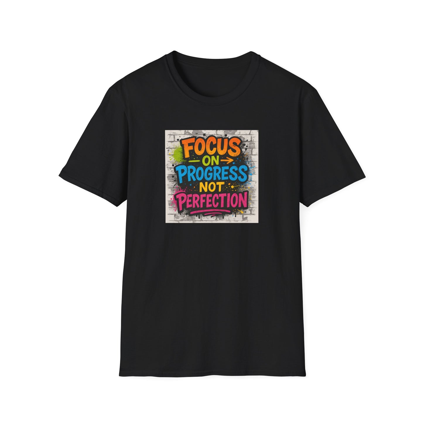 Motivational Graphic Unisex T-Shirt - Focus on Progress Not Perfection - Inspiring Gift