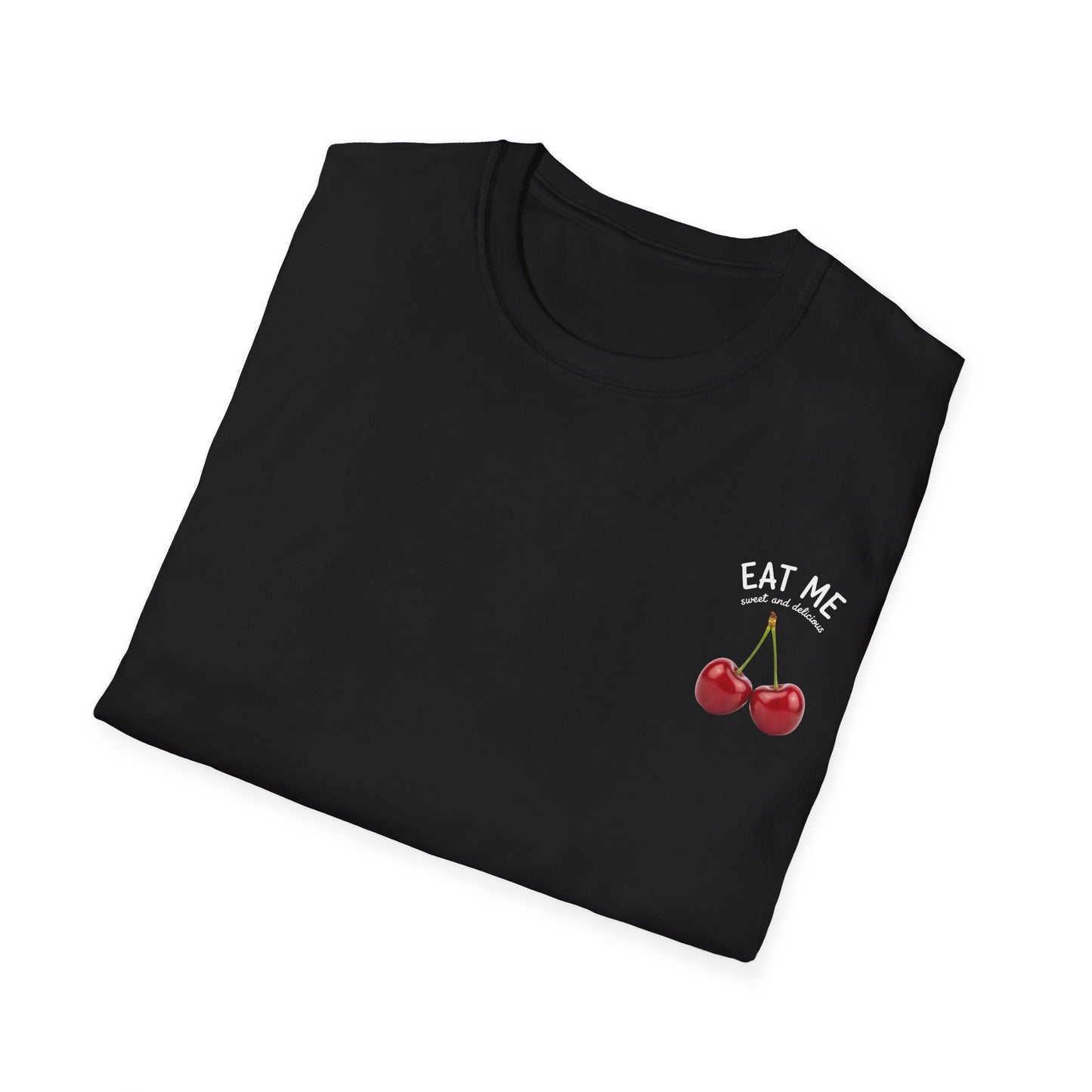 Cherries 'Eat Me' T-Shirt, Fun Cheeky Woman's Tee, Unisex Softstyle Shirt, Fruit