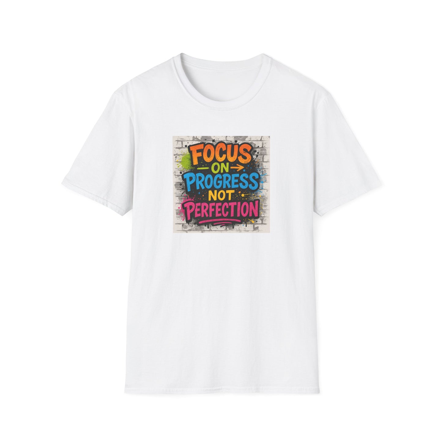 Motivational Graphic Unisex T-Shirt - Focus on Progress Not Perfection - Inspiring Gift
