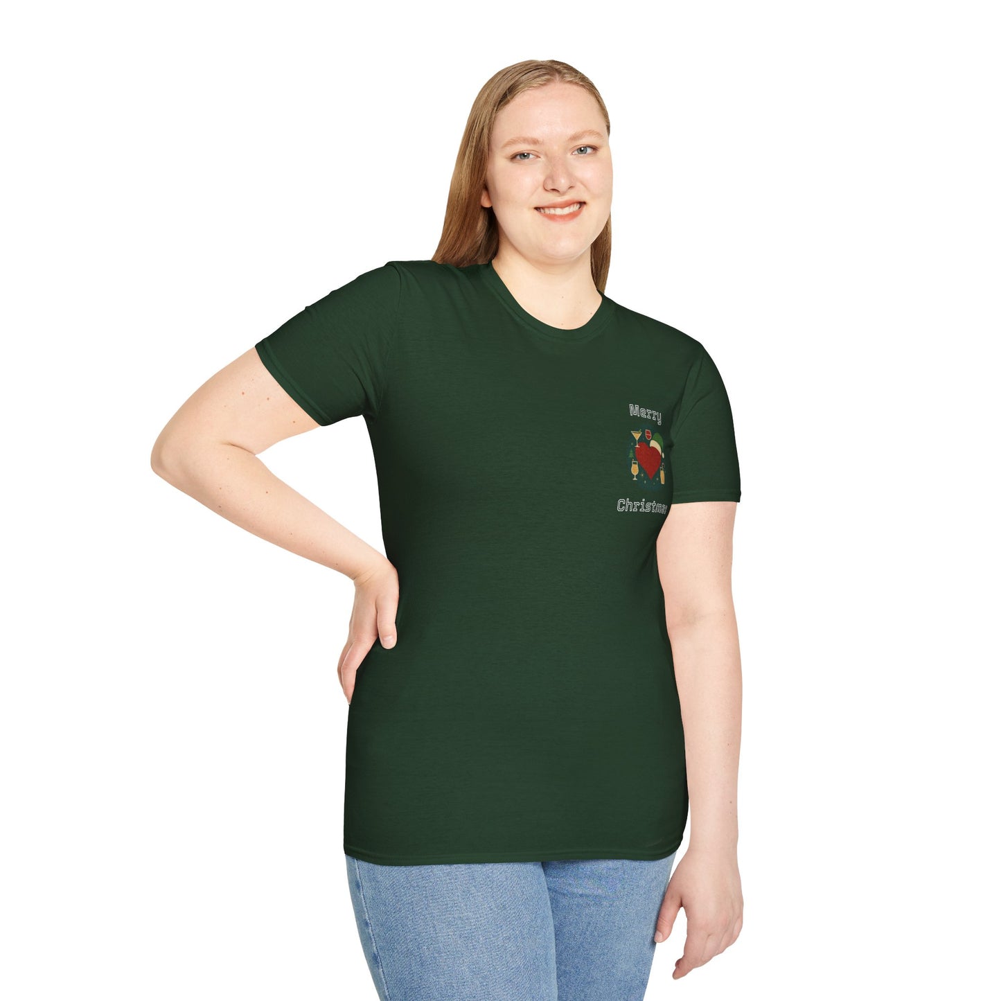 Glitter Christmas Heart T-Shirt, Holiday Tee, Merry Christmas Gift, Festive,