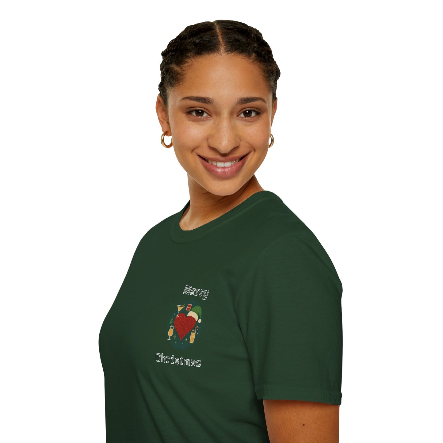 Glitter Christmas Heart T-Shirt, Holiday Tee, Merry Christmas Gift, Festive,