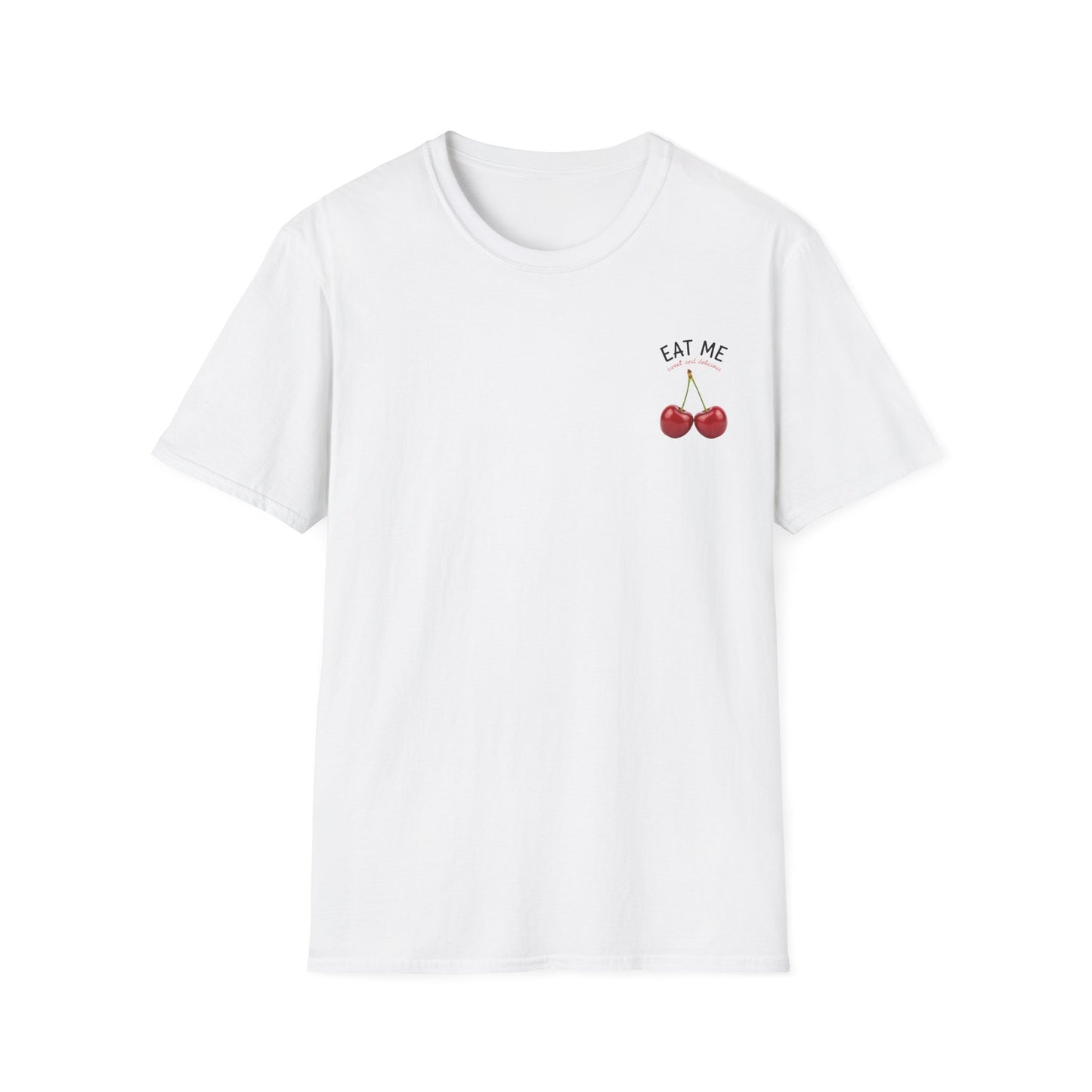 Cherries 'Eat Me' T-Shirt, Fun Cheeky Woman's Tee, Unisex Softstyle Shirt, Fruit