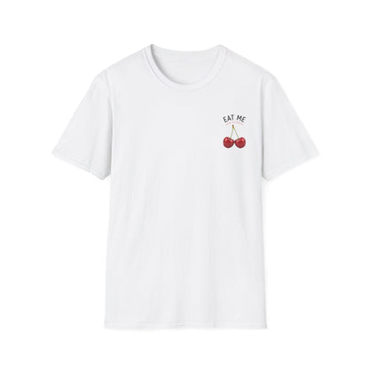 Cherries 'Eat Me' T-Shirt, Fun Cheeky Woman's Tee, Unisex Softstyle Shirt, Fruit