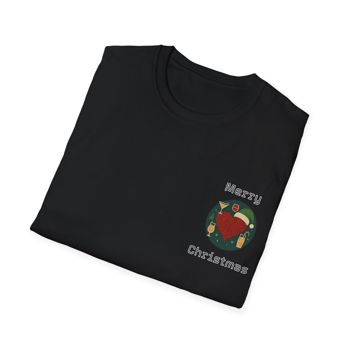 Glitter Christmas Heart T-Shirt, Holiday Tee, Merry Christmas Gift, Festive,