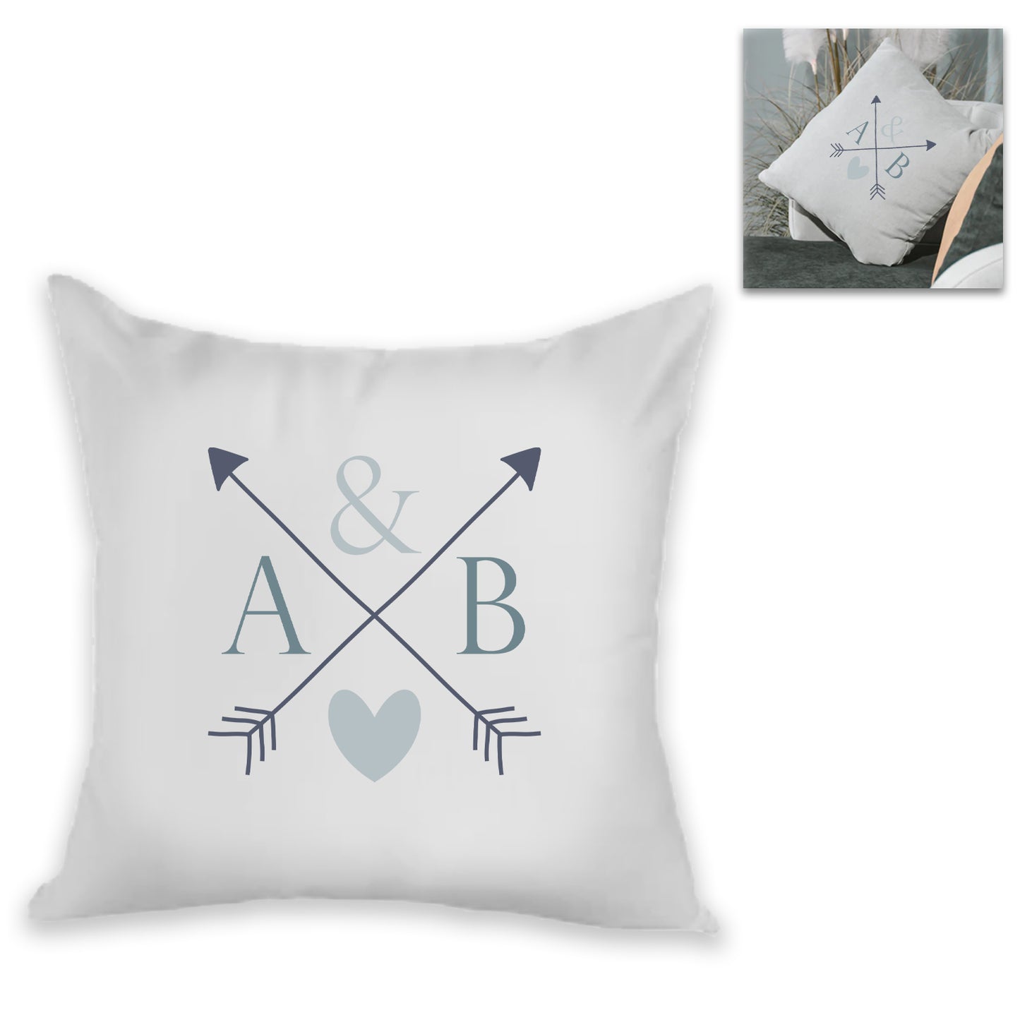 Personalised Cushion - Couple's Initials Design Image 2