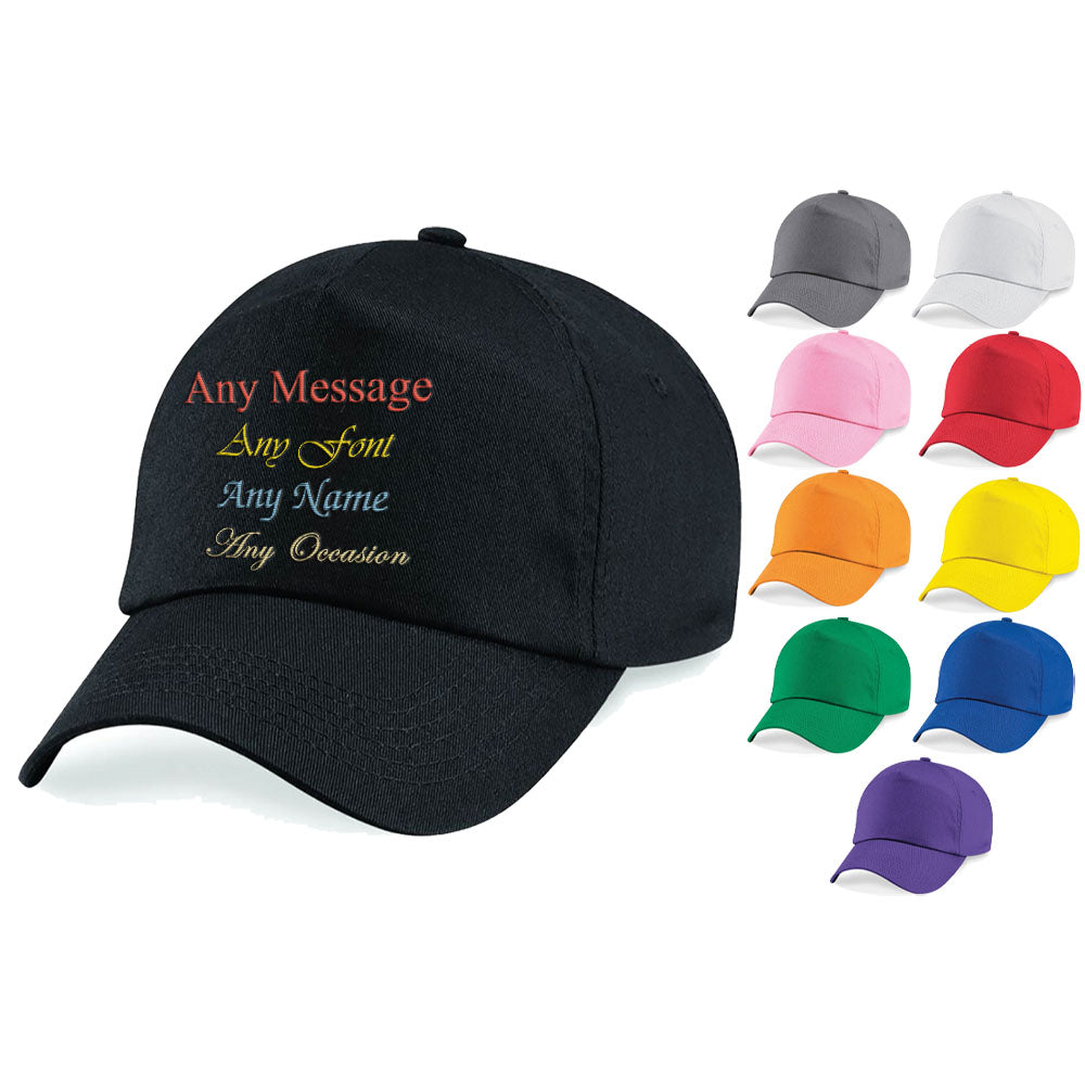 Embroidered Adults Cap, Customise Any Cap with Any Message or Name Image 1