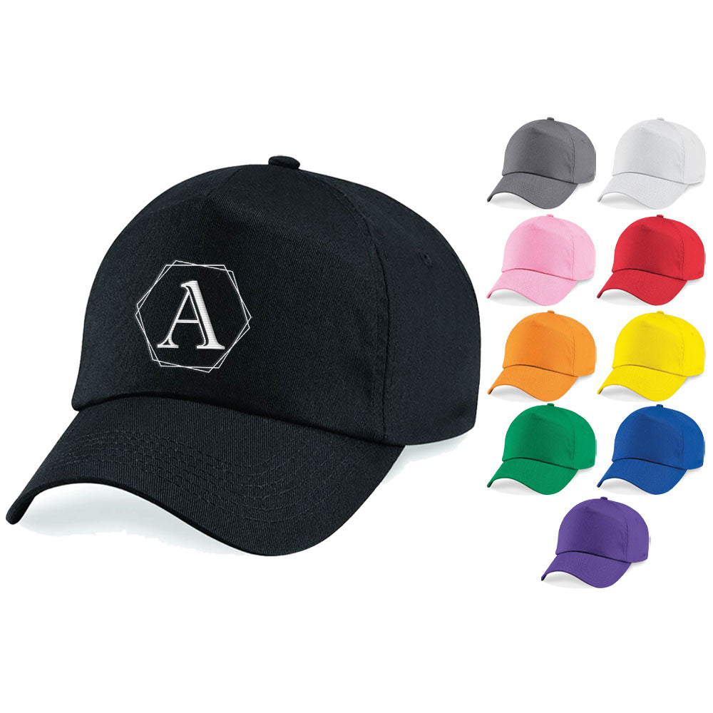 Embroidered Adults Cap with Polygon Initial Design Image 1