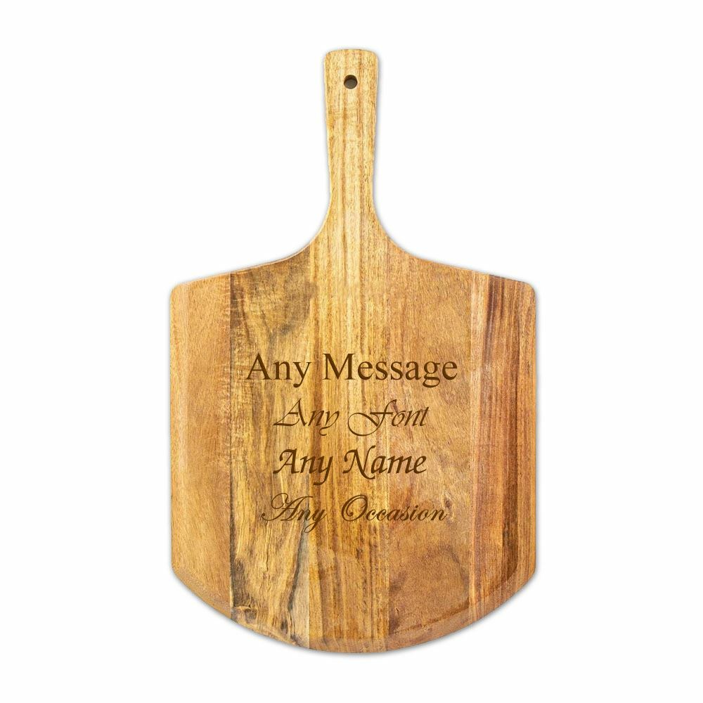 Engraved Wooden Acacia 30cm Pizza Peel Image 2