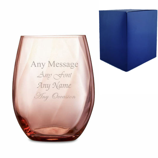 Engraved Pink Arpege Tumbler Cocktail Glass Image 1