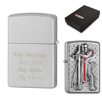 Engraved Templer Emblem Official Zippo Windproof Lighter Image 2