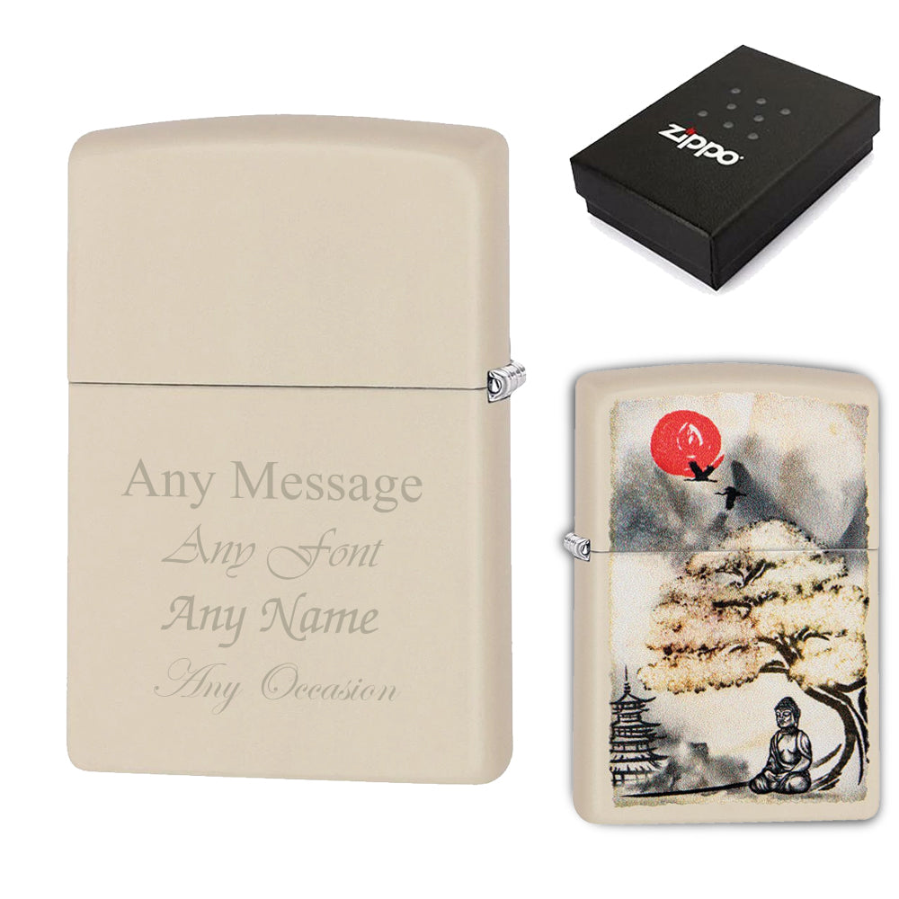 Engraved Bonsai Buddha Official Zippo Windproof Lighter Image 1