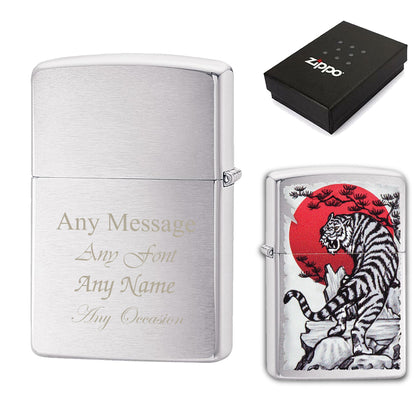 Engraved Asian Tiger Official Zippo Windproof Lighter Image 1