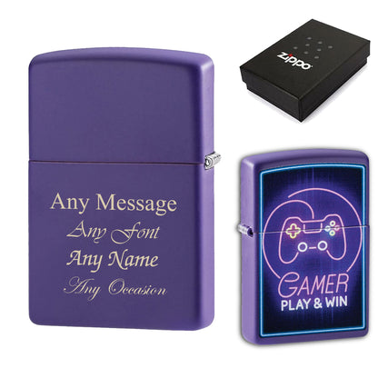 Engraved Gamer Official Zippo Windproof Lighter Image 2