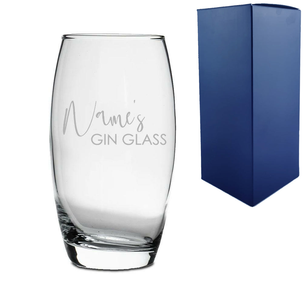 Engraved Tondo Hiball with Name's Gin Glass Design Image 2