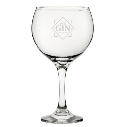 It's Gin O'Clock - Engraved Novelty Gin Balloon Cocktail Glass Image 1