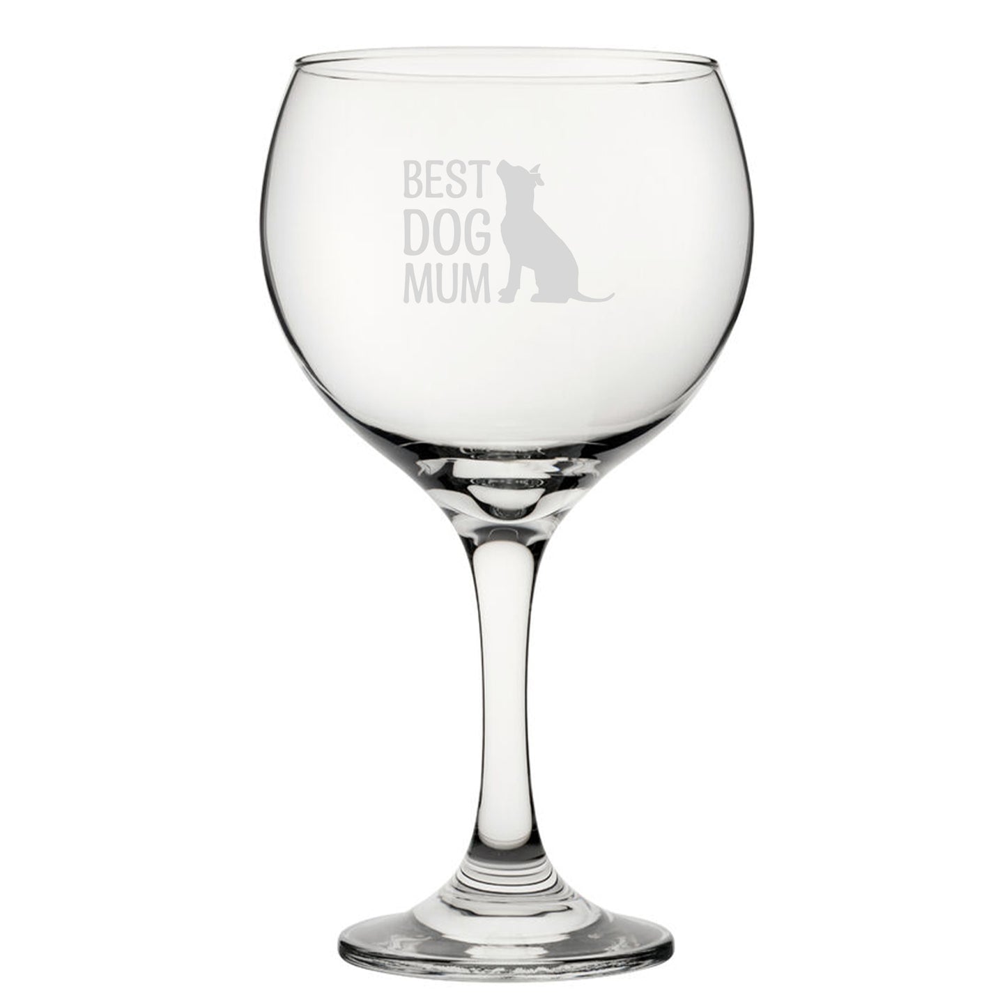 Best Dog Mum - Engraved Novelty Gin Balloon Cocktail Glass Image 1