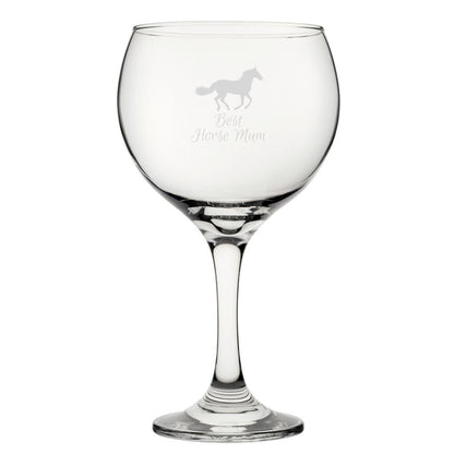 Best Horse Dad - Engraved Novelty Gin Balloon Cocktail Glass Image 2