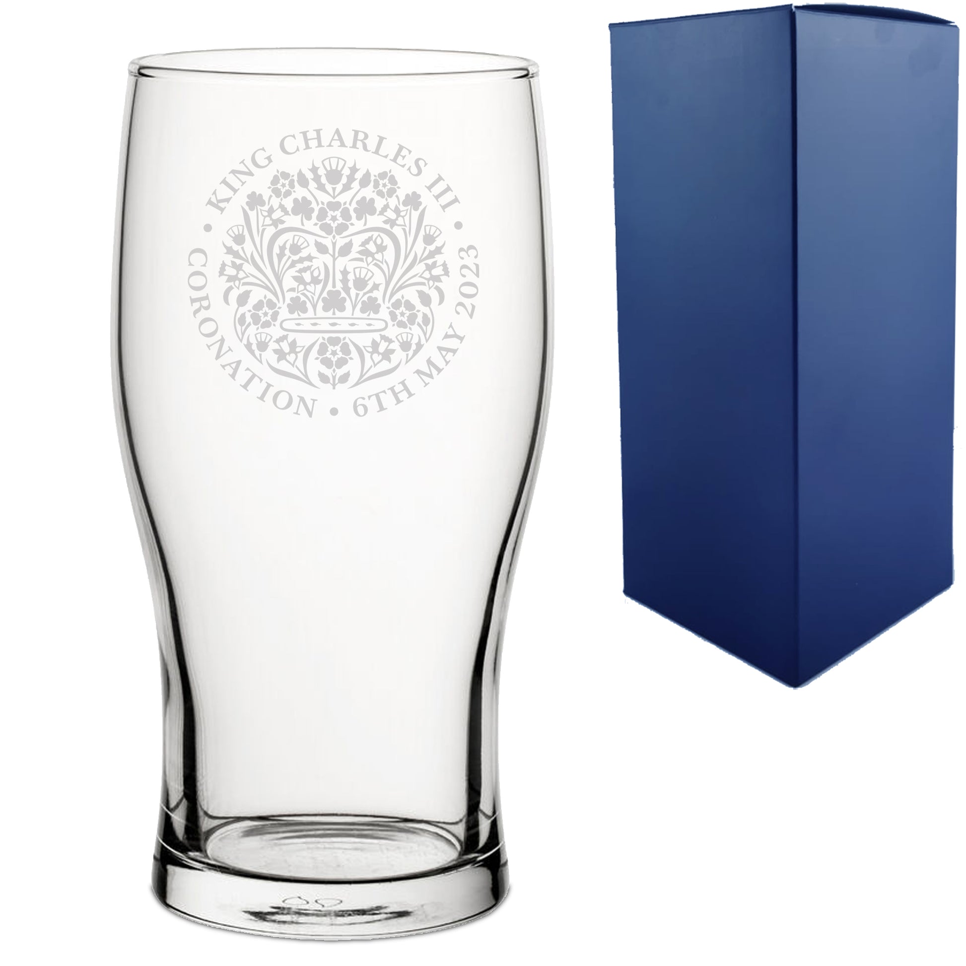 Engraved Commemorative Coronation of the King Pint Glass Image 2