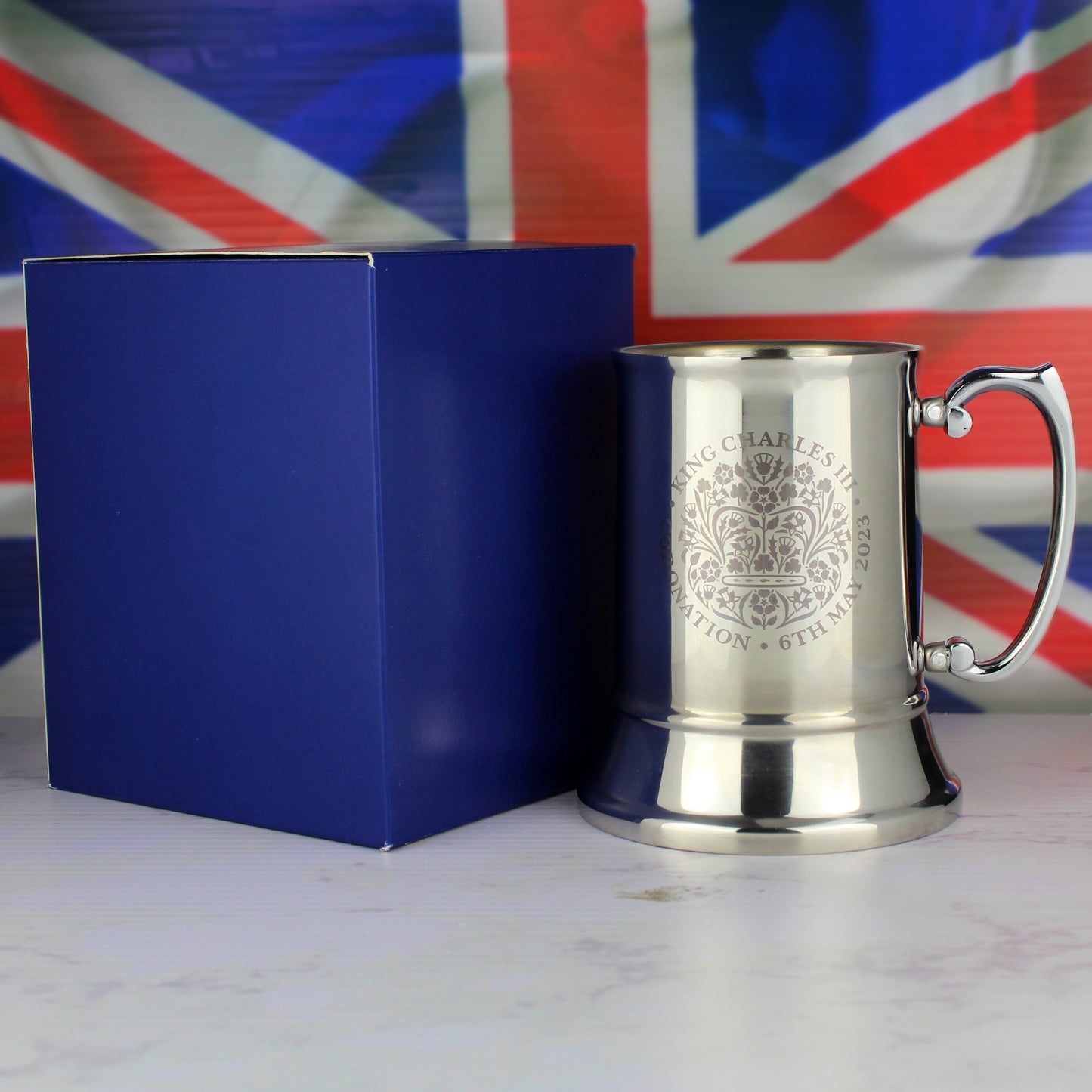 Engraved Commemorative Coronation of the King Stainless Steel Tankard Image 3