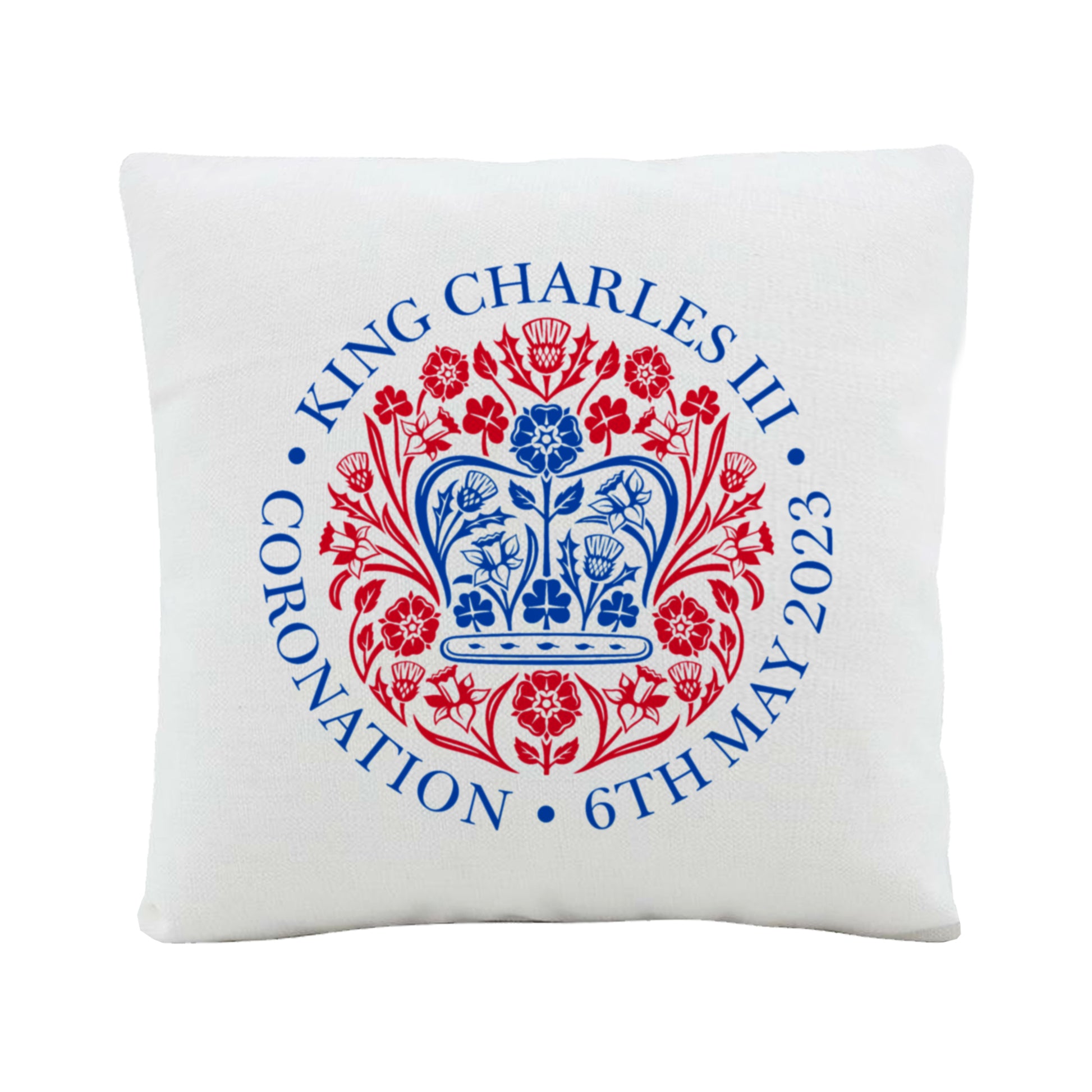 Printed Commemorative Coronation of the King Cushion and Cover Image 1