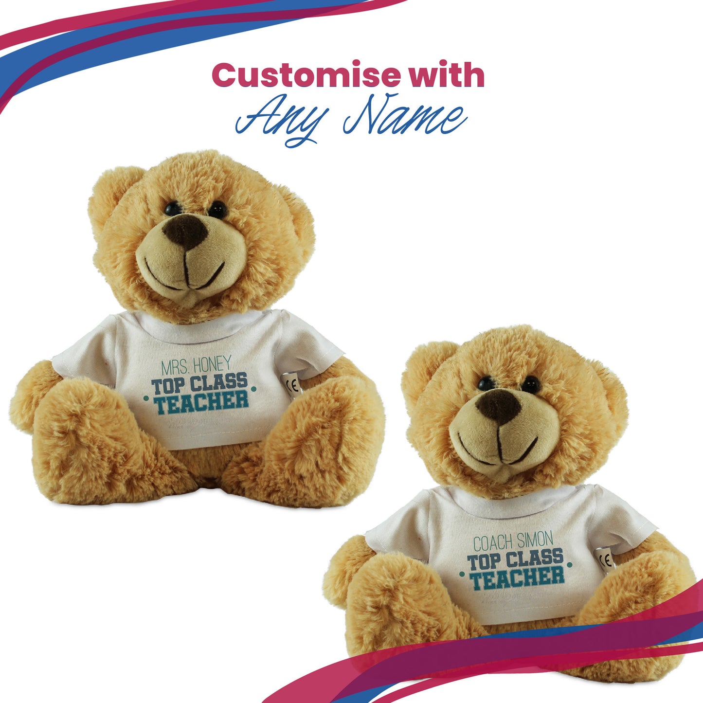 Cream Teddy Bear with Top Class Teacher Design T-Shirt Image 5