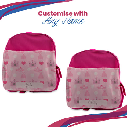 Printed Kids Pink Backpack with Princess Design, Customise with Any Name Image 5