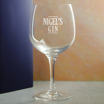 Engraved Spanish Gin Copa Balloon Cocktail Glass with Name's Gin Serif Design, Personalise with Any Name Image 4