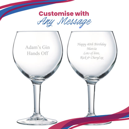 Engraved Party Gin Balloon Cocktail Glass, Personalise with Any Name or Message Image 5