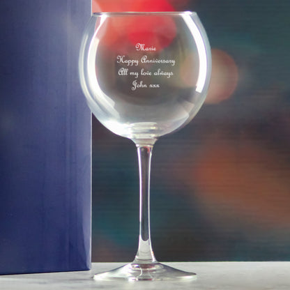 Engraved Vina Splendid Gin Balloon Cocktail Glass, Personalise with Any Name or Message Image 4