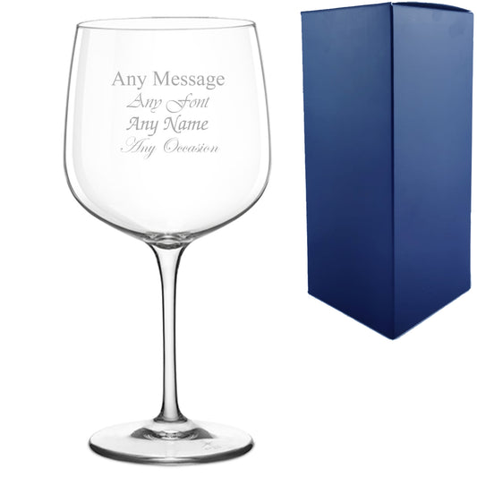 Engraved Premium Gin Balloon Cocktail Glass, Personalise with Any Name or Message Image 1