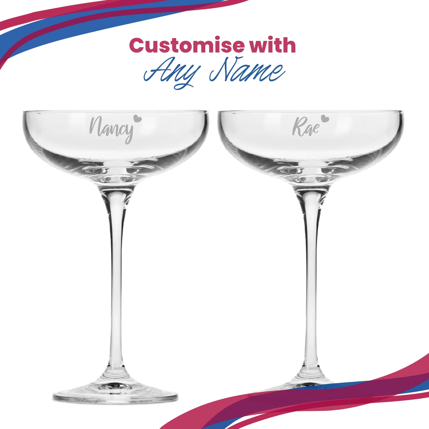 Engraved Infinity Cocktail Saucer with Name with Heart Design, Personalise with Any Name Image 5