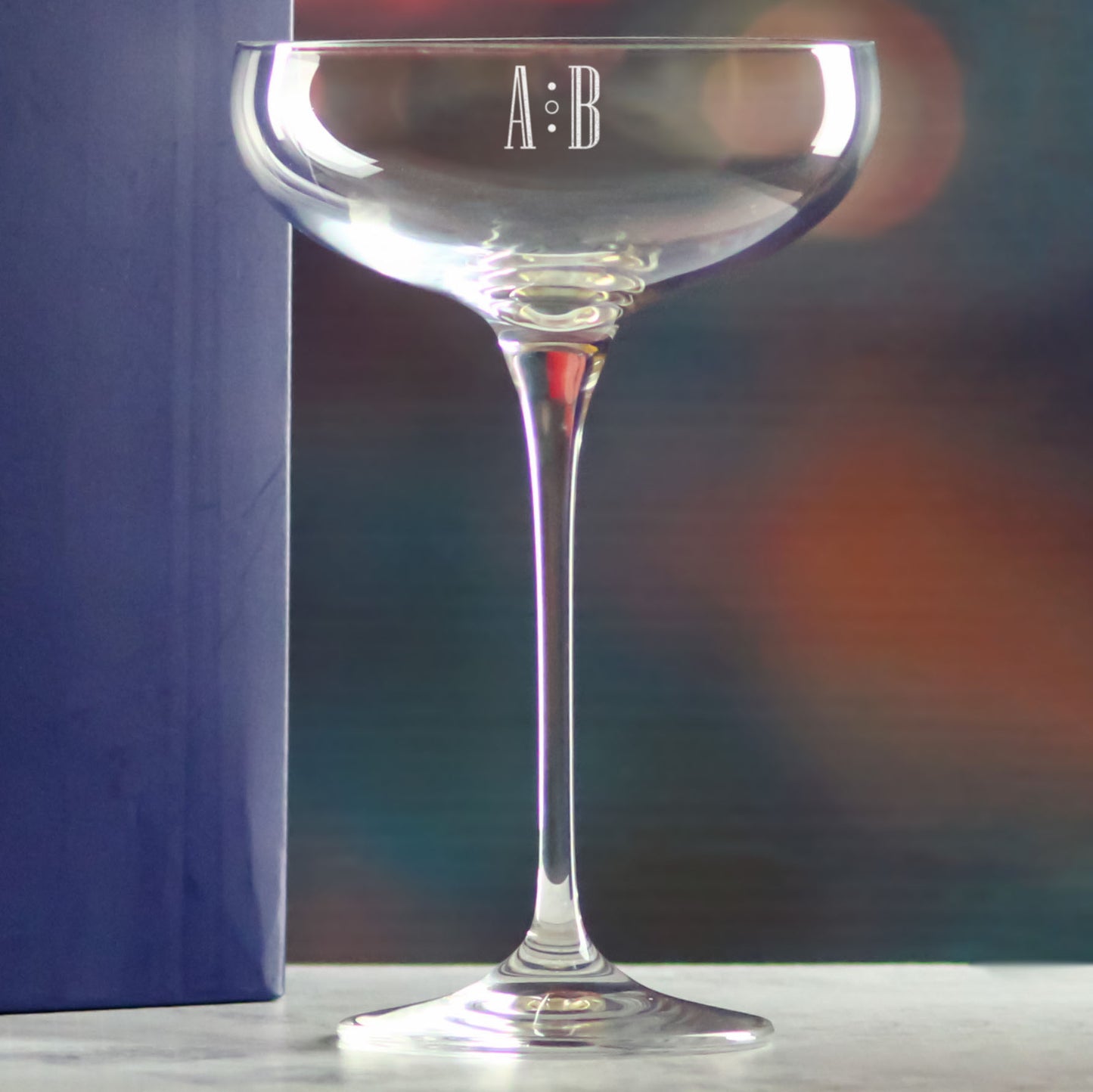 Engraved Crystal Infinity Cocktail Saucer with Initials Design, Personalise with Any Name Image 4