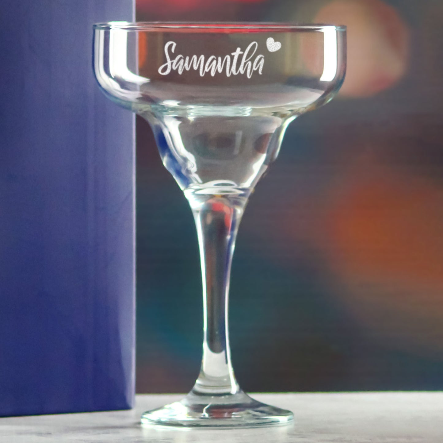 Engraved 295ml Margarita Cocktail Glass with Name with Heart Design, Personalise with Any Name Image 4