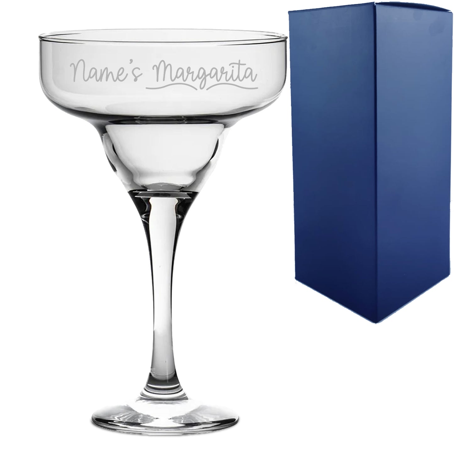 Engraved 295ml Margarita Cocktail Glass with Name's Margarita Design, Personalise with Any Name Image 1