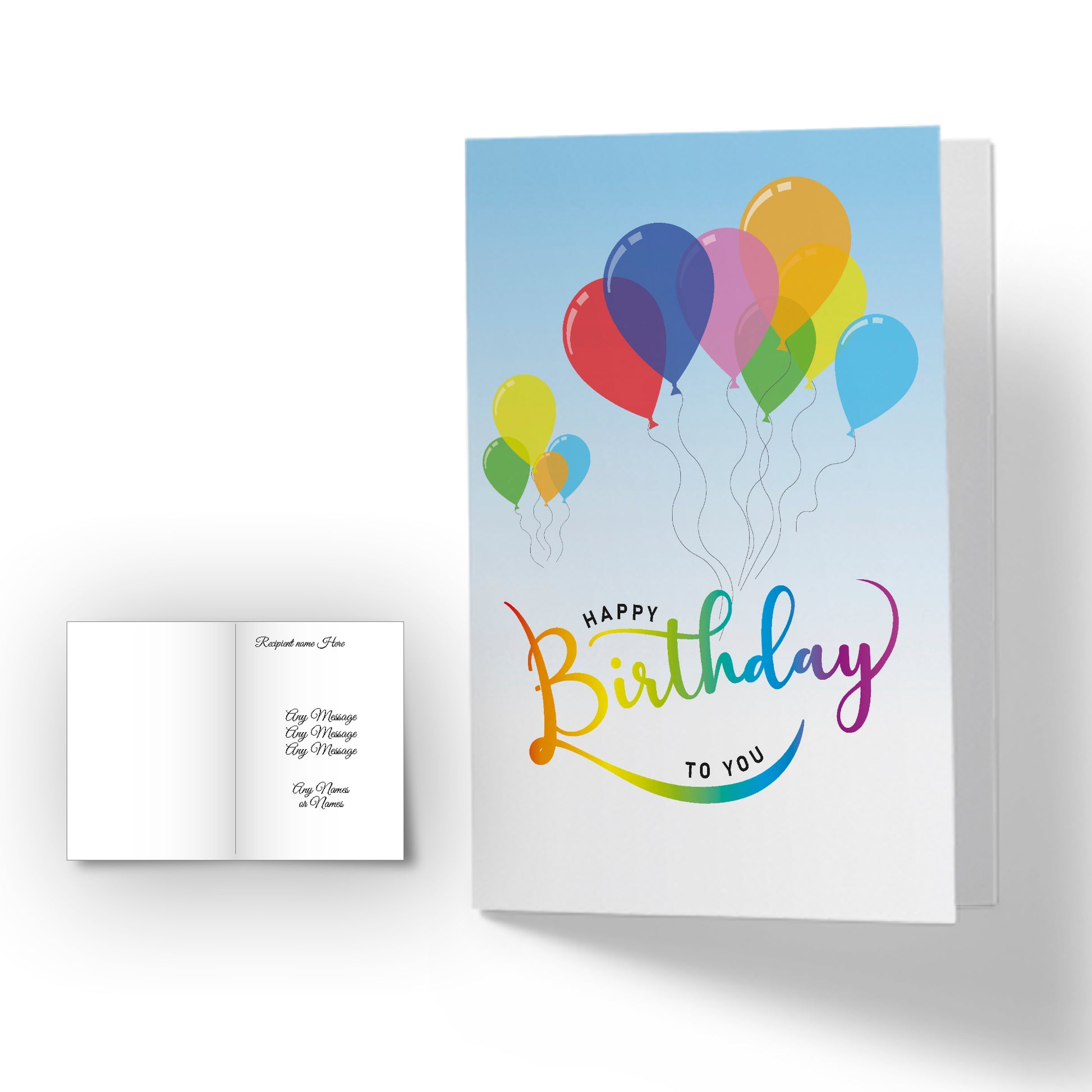 Personalised Happy Birthday Card - Balloons Image 2