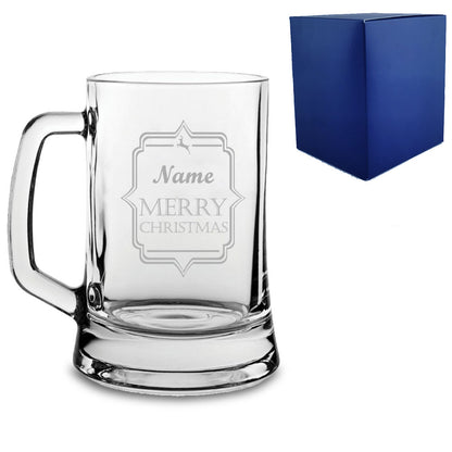 Engraved Christmas Tankard with Name Merry Christmas Design Image 2