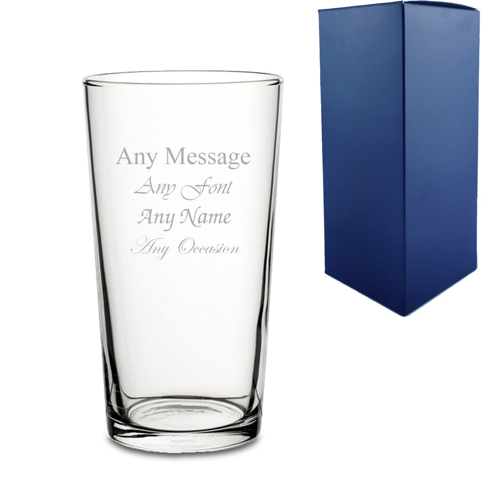 Engraved Conical Pint Glass with Gift Box Image 2